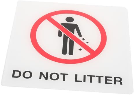 AOKWAWALIY Bin Stickers No Littering Sign Stickers Emblems Trash Can Notice Board Warm Reminder No Litter Indicator Warning Sign No Litter Sign Public Reminder Billboard Acrylic Outdoor