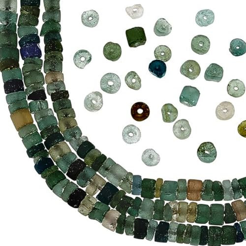 WADORN 160 pezzo di Perle Vetro Romane a Piattino Da 4.5 mm, Perline Sfuse Distanziatore Verde di Forma Irregolare con Fori Perle di Vetro di Murano Rotonde e Piatte Filo per La Creazione di Gioielli
