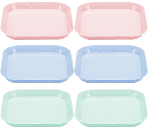 Lot de 6 gamelles plates peu profondes pour chat - Avec moustache - Sans fatigue - Pour nourriture et eau - Large assiette pour chat - Pour chatons et à - Pour chatons et chats à pattes courtes