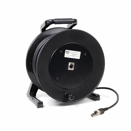 Emelec VíasCom R-DATA-6000/TC/050 – 50 m, extra flexibles CAT6 SF/UTP BC-Kabel, 4 x 2 x 23 AWG, montiert auf Kabelkanal mit XLR-Gehäuse und RJ45 Toolless 50µ, flexibles PVC, Schwarz