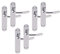 HANDLEZONE® 3 Pairs Avis Polished Chrome Lever Latch Door Handle Set on Long Backplate, for Internal Doors