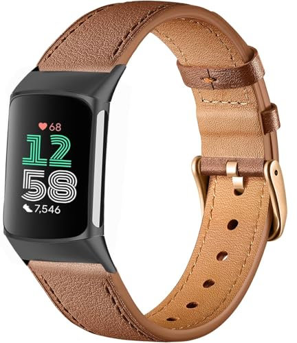 Issinlky Lederarmband für Fitbit Charge 6/Fitbit Charge 5, Business Band für Fitbit Charge 6/Fitbit Charge 5 Herren Damen