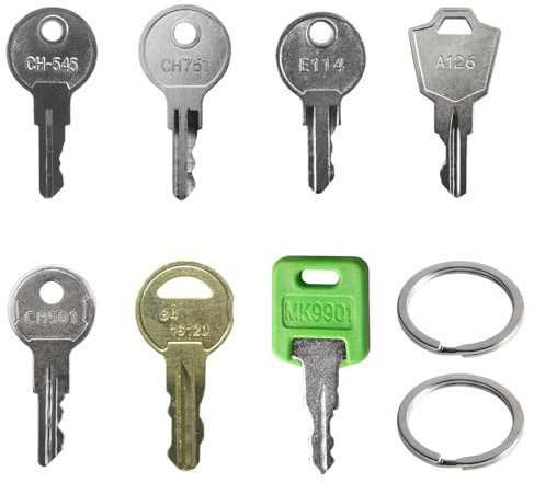 VIDABTE Juego de 7 llaves maestras Pentesting | MK9901 CH751 CH501 CH545 A126 84 16120 E114 - Llave de carga con compartimento para caravana