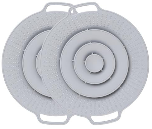 Astis Überkochschutz & Spritzschutz aus Silikon 2er Set – Universeller Topfdeckel Ø 15–25 cm – BPA-frei, hitzebeständig & spülmaschinenfest