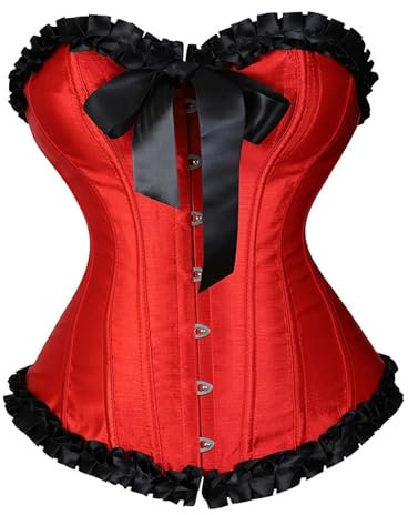 TYUIOP Corsetto Donna Dimagrante Corsetto Rosa e Nero Corsetto Maniche Lunghe Stivali per Polpacci grossi Gonna Latino Americano Bambina Abito di Halloween Corsetto Rosso Corsetto Donna