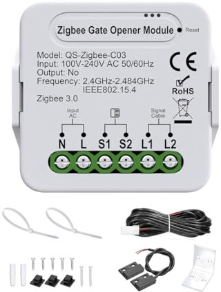 Fangxuee SmartZigbee-Garagentoröffner - Ferngesteuertes Torzubehör, Kompatibel mit und GoogleHome
