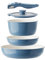 Redchef 5pcs Ceramic Pots and Pans Set Non Stick, Nonstick Kitchen Cookware Set with Detachable Handle, PFAS PFOA & PTFE Free, RV Ceramic Cookware Set for Camping, Oven Safe（Blue