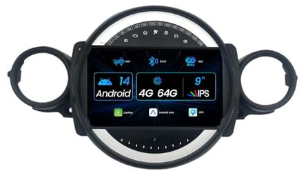 MISONDA 4G + 64G doppio DIN Android 14 Autoradio per BMW Mini Cooper R55 R56 2007-2013 DSP, Carplay Supporta DAB +, WLAN, BT, GPS, AUX, MirrorLink, WiFi, Fast-Boot, RDS, Bluetooth