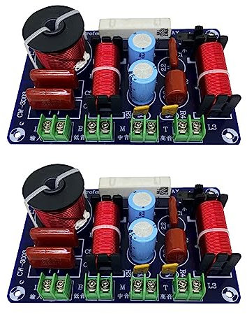 dissot 2X 3-Wege-HiFi-Lautsprecher-Frequenzteiler HiFi-Crossover-Filter-Verteiler DIY Ktv Stage Car Audio Woofer-Lautsprecherfilter