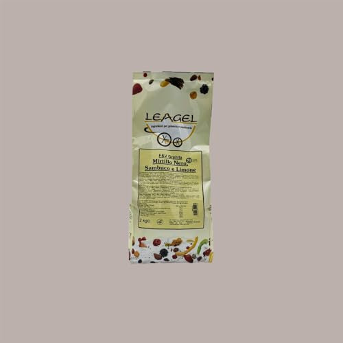 Lucgel Preparato in Polvere per Granita Mirtillo Nero Sambuco e Limone Leagel - 2 Kg -