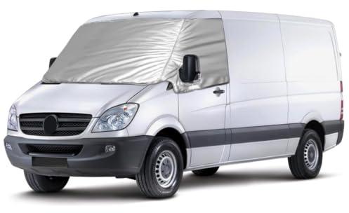 Front Windscreen Wrap Cover for Mercedes-Benz Sprinter (906) NCV3 2006-2018 | Opaltool Luxury Silver Thermal Windscreen Cover, Foldable External Thermal Windscreen Cover Black Out Screen