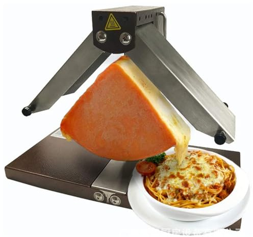 KUSOLE Raclette Cheese Melter, 900W Commercial Cheese Grill, Grill Melter with Double Heating Area, Tiltable Adjustable Half Cheese Wheel, Multi-Function Rapid Heating for Resaurant Kitchen