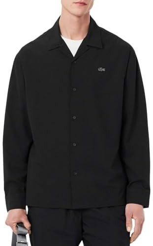 Lacoste Leichtes Herrenhemd, Schwarz