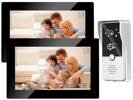 YFDGD 7inch Color Wired Video Intercom System Visual Doorphone Camera Doorbell Door Phone Kits For Home IP Villa Apartment Clear Display All Weather Guarding(M72T-1V2)