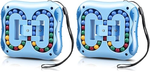 Magic Beans IQ Game Rotating Finger Cube Spiel Zauberwürfel IQ Puzzle Magiccubes Fidget Spielzeug Brain Puzzle Stressabbau Brain teasers (Packung mit 2)