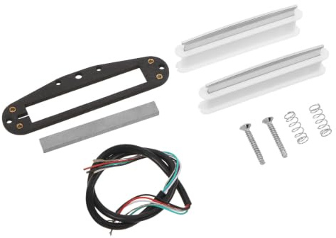 FENICAL 1 Ensemble Micro Double Bobinage Guitare Électrique Mini Humbucker Blanc Double Rail Haute Sortie Alnico Remplacement Micro pour Guitare St de Bruit et Installation Facile