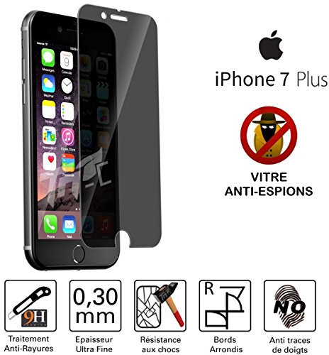 TM-Concept® Verre trempé teinté pour Apple iPhone 7 Plus - Filtre Anti-espions