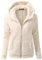 iHENGH Damen Winter Jacke Dicker Warm Bequem Slim Parka Mantel Lässig Mode Frauen Mit Kapuze Pullover Wolle Reißverschluss Baumwollmantel Outwear(Beige, M)