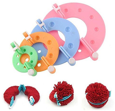 Uteruik Pom Pom Maker - Craft Pom Poms - 4 Stück 4 Größen Pompon Set Appareil Bommel Pom Pom Maker Clover Fluff Ball Weaver Needle Craft Knitting Tool DIY Needlework - Pompons Maker
