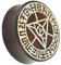 CHICNET Damen Herren Flesh Tunnel Plug Lobe Piercing Dehner aus Tamarinden Holz, Gravur Inlay Silber bemalt, Auge dreigeteilt Dreieck, Double Flared, 10mm bis 30mm 28 mm