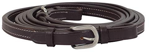 Thor Equine Geschlossene Western Zügel Westernzügel Closed Reins in 3 Längen, Dunkelbraun 9 FT = 2,75 Meter
