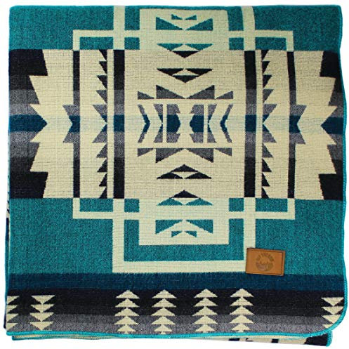 Off the Grid Inca Azteken-Überwurf, Queen-Size, King-Size-Decke, südwestindischer Navajo-Stil, nativer Bezug für Camping, Bettwäsche, Couch, Vanlife, künstliches Alpaka, leicht, hypoallergen