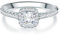 Trilani Damen Verlobungsring 925/- Sterling Silber mit Zirkonia im Brilliantschliff in Pavé-Fassung Solitärring Antragsring
