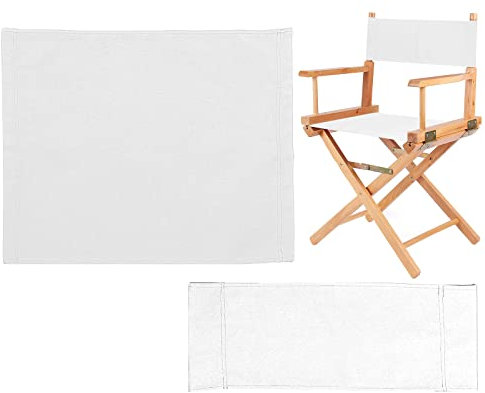 SUNJULY Stuhlhusse aus Stoff, 4 Sets aus Stoff für Regiestuhl und Stuhl modernes Design elastisch strapazierfähig strapazierfähig aus Polyethylen Durable Austauschbar Hocker Protector (Weiß)