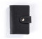 Porte-cartes de crédit en cuir souple avec bouton - Multi-compartiments - Noir, Noir , Élégant