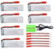ZYGY Accessoire 6PCS 3.7V 600mAh Batterie au Lithium & 1PCS 6en1 Chargeur pour UDI U818A U818A-1 U818A HD U818A HD RC Drone Pièce de Rechange Quadcopter Télécommandé