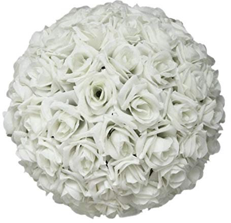 Livecitys Boules Fleur Romantique Réaliste - Fleurs Artificielles Rose pour Mariage, Bouquets De Mariée, DIY Arrangement, Fête - Blanche