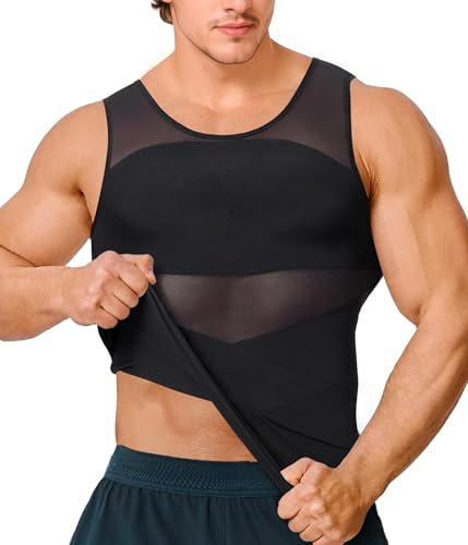 KUMAYES Debardeur Amincissant Sculptant Homme Gaine Ventre Plat T Shirt Minceur Invisible Gilet de Compression Body Gainant