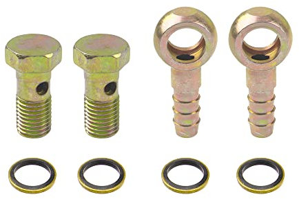 Rrina 2 Sets M12 Banjo Schlauch Widerhaken Bolzen Armaturen Banjo Schraube Crush Washer Kit für Auto Motorrad (M12 x 1,5)