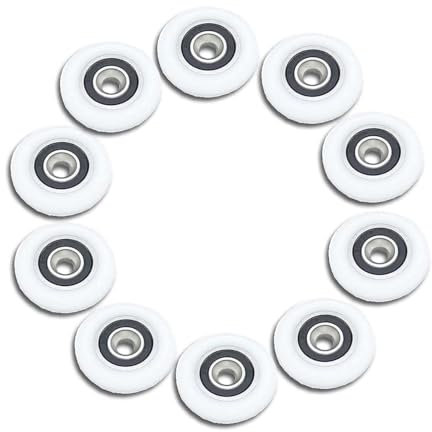 10 Pcs Ruote per Box Doccia, Rulli per Porte Curve, Rotelle per Box Doccia Bianco
