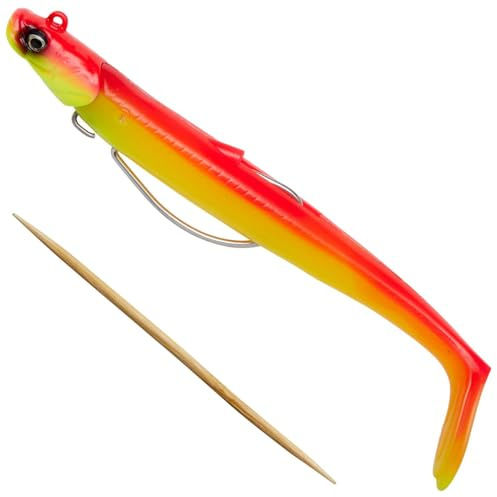Savage Gear Sandeel V2 weedless - 2 Gummifische + 1 Jigkopf, Größe/Gewicht/Farbe:13cm / 33g / Tequila
