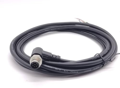 Elecbee cavo m12 8 pin maschio ad angolo retto 3 Meter AWG24 A Code, M12 8 Poli IP67 Impermeabile Connettore, Connettore Attuatore Aviazione Spina