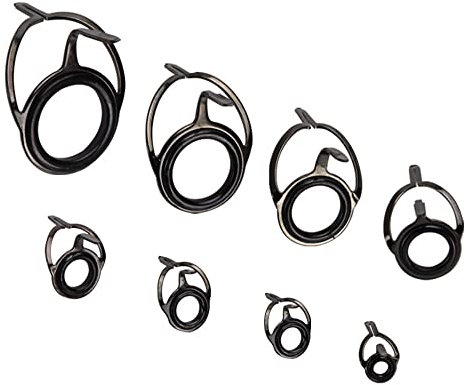 Zveniy 8 Pcs Double Leg Fishing Rod Guides Repair Kit Ceramic Fishing Pole Rod Guide Rings Rod Tip Replacement Fishing Guide Eye for Freshwater Saltwater Rod