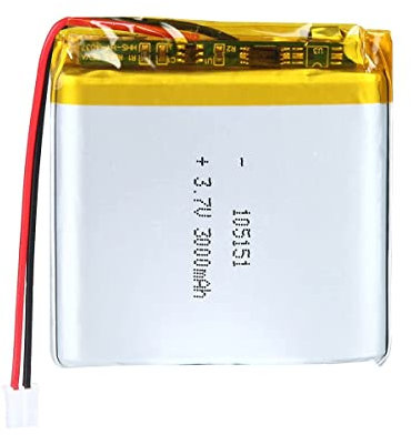 3.7V 3000mAh 105151 Lipo Battery Rechargeable Lithium Polymer ion Battery Pack with JST Connector,1 PCS
