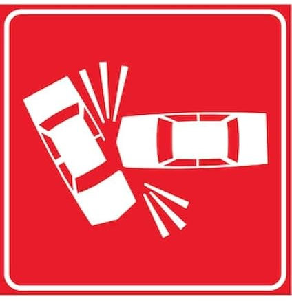 CARTELLO IN LAMIERA SCATOLATA QUADRATO 60X60 cm - incidente - SEGNALE CATARIFRAGENTE CON CAVALLETTO (CARTELLO)