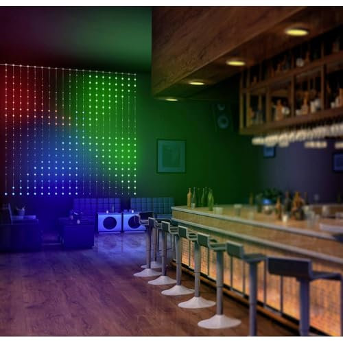sygonix Lichtervorhang Innen 230 V/50 Hz 400 RGB per App steuerbar, mit Farbwechsel, dimmbar, mit Flackereffekt, Timer