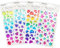 Hyakoz 4 Fogli Stickers 3D Autoadesivi Diamante Adesivi Bambini Attacca Stacca Adesivi Glitterati Stella a Cinque Punte Il Giro Amore Diamante Forma Adesivi Artigianali Adatto Per Abbellimenti