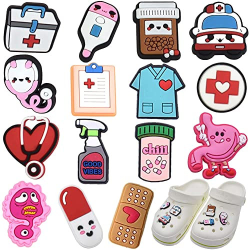 WIDEBG Schuh Charms Medizinisches Schuh-Charms Schuhe Dekoration Cartoon Schuhanstecker Clog Schuhschmuck Knöpfe Schuh Anstecker für Kinder Frauen und Männer