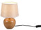 Reality Leuchten Tischleuchte Luxor R50621035, Keramik holzfarbig, Schirm Stoff Beige, exkl. 1x E27