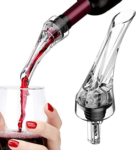 Mobxpar Weinbelüfter Ausgießer, Premium Dekantierausgießer mit Belüfter Wein Dekanter Dekantierer, Weindekanter Rotweinbelüfter Weinausgießer Dekanterausgießer für die Flasche (Schnelle Weinbelüfter)