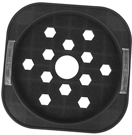 Cabilock Gas Tank Bracket Movable Base with Wheels for Heavy Gas Bottles Kitchen Storage Tray Black Plastic Stainless Steel 2Pcs Set