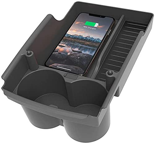 Car Wireless Charger for Model X Model S Central Console Accessories Panel 10W Qi Wireless 3 Coils Quick Charging Charging Pad with Double Cup Holder