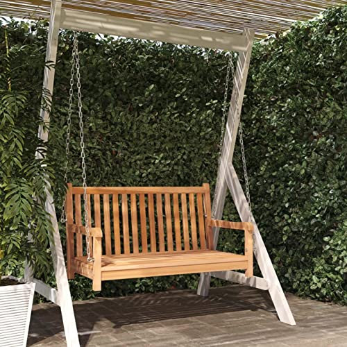 BaraSh Hollywoodschaukel Massivholz Teak 114x60x64 cm Schaukelgestell Outdoor Garden Swing Garden Swing Seat Hollywoodschaukel Outdoor