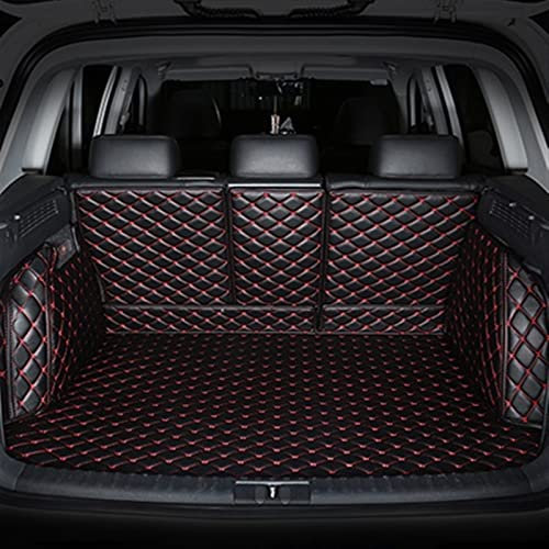 Kofferraummatten Für Hyundai Für Kona Für Elektro Für Palisade Für Veloster Für Sonata Für Elantra Für Santa Fe Für Akzente Antirutsch Kofferraum Mats (Farbe : Black with red)