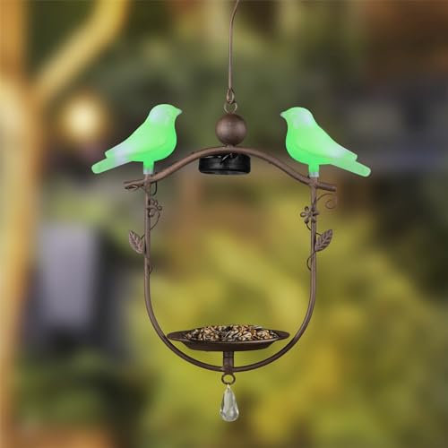HTI living Vogelfutterstation mit LED Beleuchtung Vogeltränke