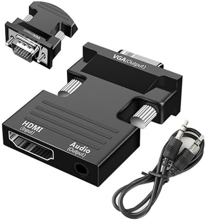 YOXITIXOY HDMI to VGA Adapter, HDMI Female to VGA MaleConverter with Full HD 1080p Audio Video Output,For TV, Computer,Laptop, PC, Monitor, Projector, etc.